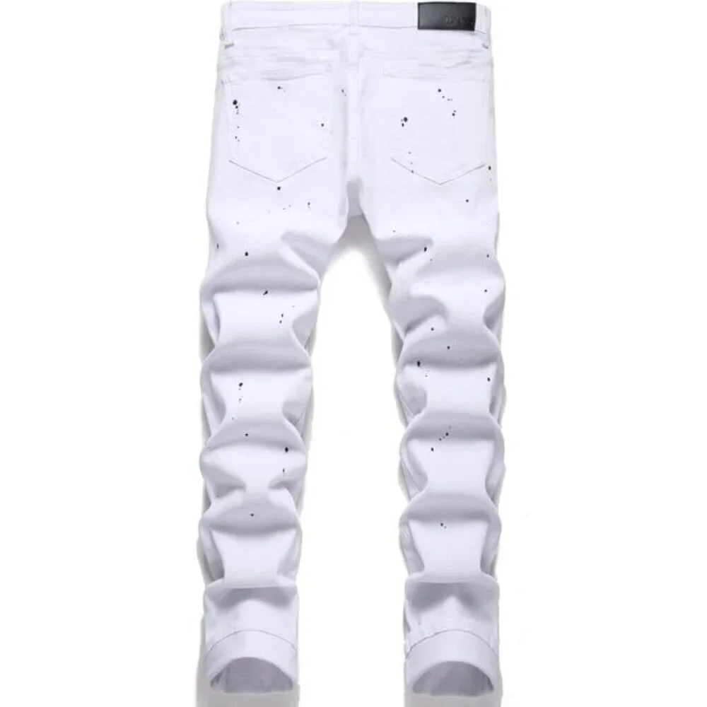 Men's Patch Ripped Stretch Regular Fit Jean With Five Pockets